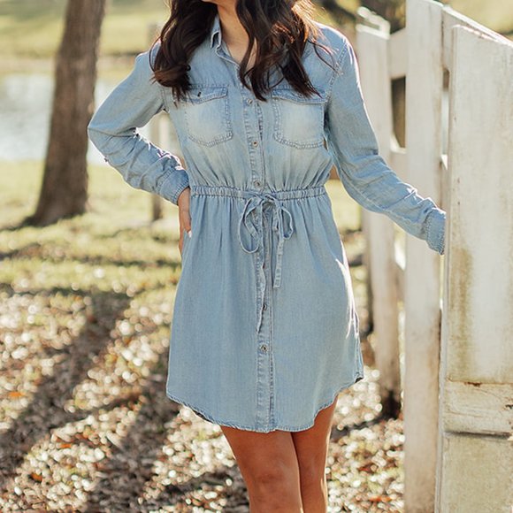 Denim Tunic Dress - Picture 1 of 10